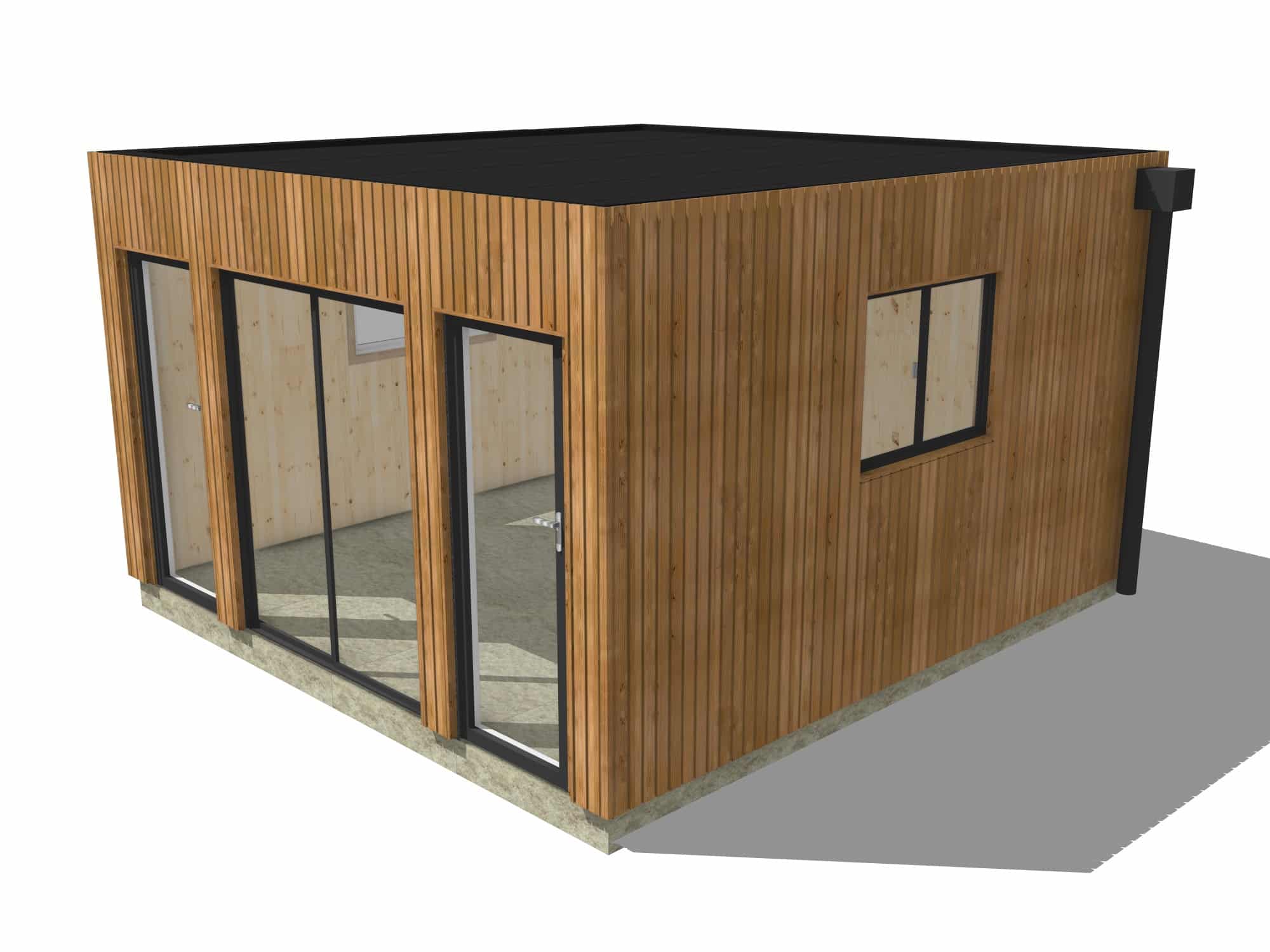 Bureau de jardin ossature bois en bois 4,4 x 4,6 x 2,7 m - 2