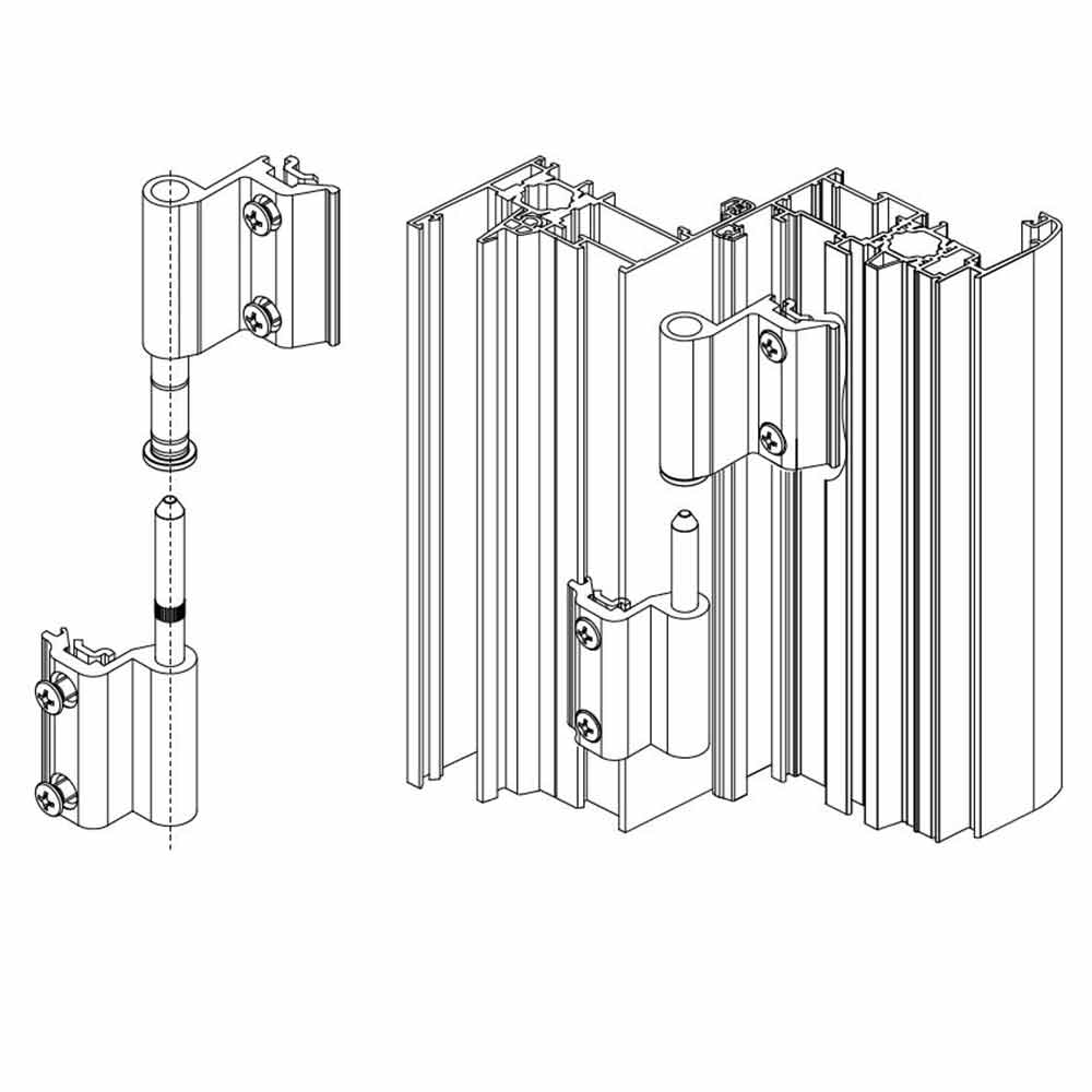 Cerniera piana per infissi in alluminio R40 destra e sinistra art. 9616.3 avorio RAL1013 - 2