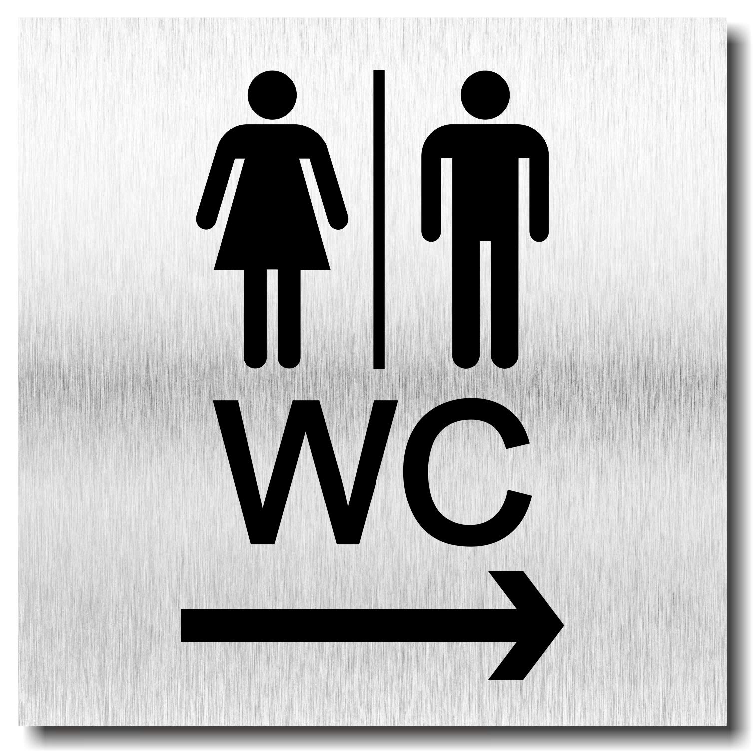 Targa Per Porta WC In Alluminio 12x12 Cm - Stampata UV, Resistente