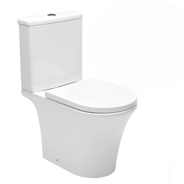 lot de 4 combi WC à poser sans bride, avec abattant softclose - remplissage par le bas (SATBRE030RREXVP-GVP04)