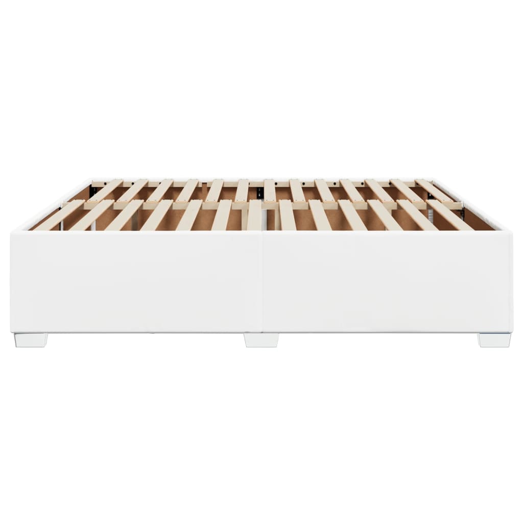 Cadre de lit sans matelas en similicuir blanc pour la chambre, 180 × 200 cm - 5