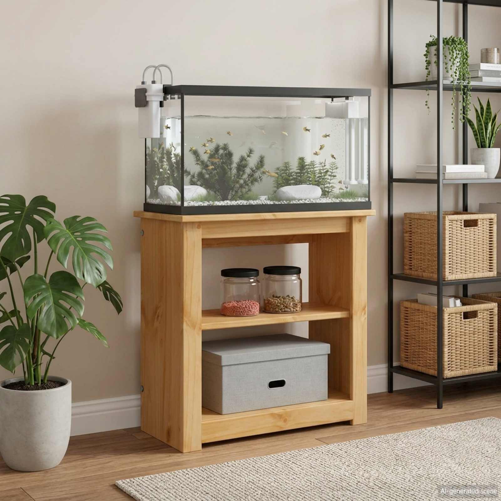 Vidaxl  Soporte Para Acuarios Panama 60 X 30 X 60 Cm Marrón , Leroy Merlin