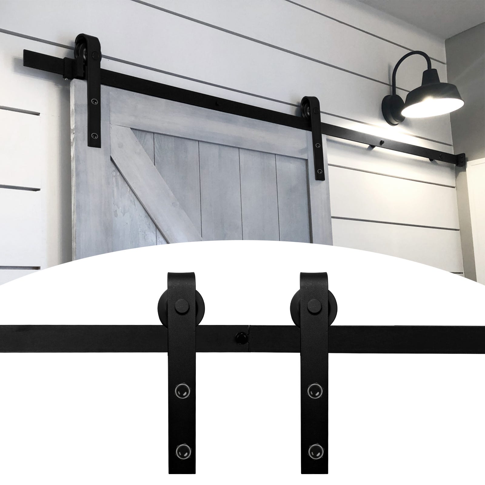 363cm Rail de porte coulissante et accessoire Kit de Rail de porte ...