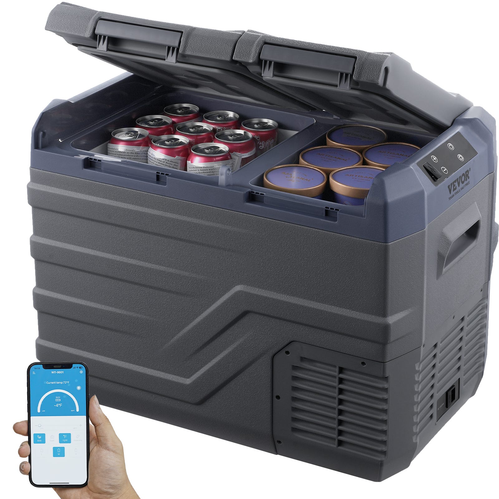 Réfrigérateur Portable à Compression, 12-24V DC Glacière Electrique Réfrigérateur Portable à Compression, 12-24V DC Glacière Electrique
