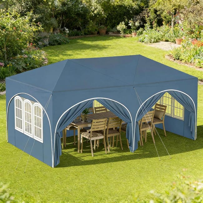Carpa pabellón plegable 583x293x265 cm con 6 paredes desmontables ...