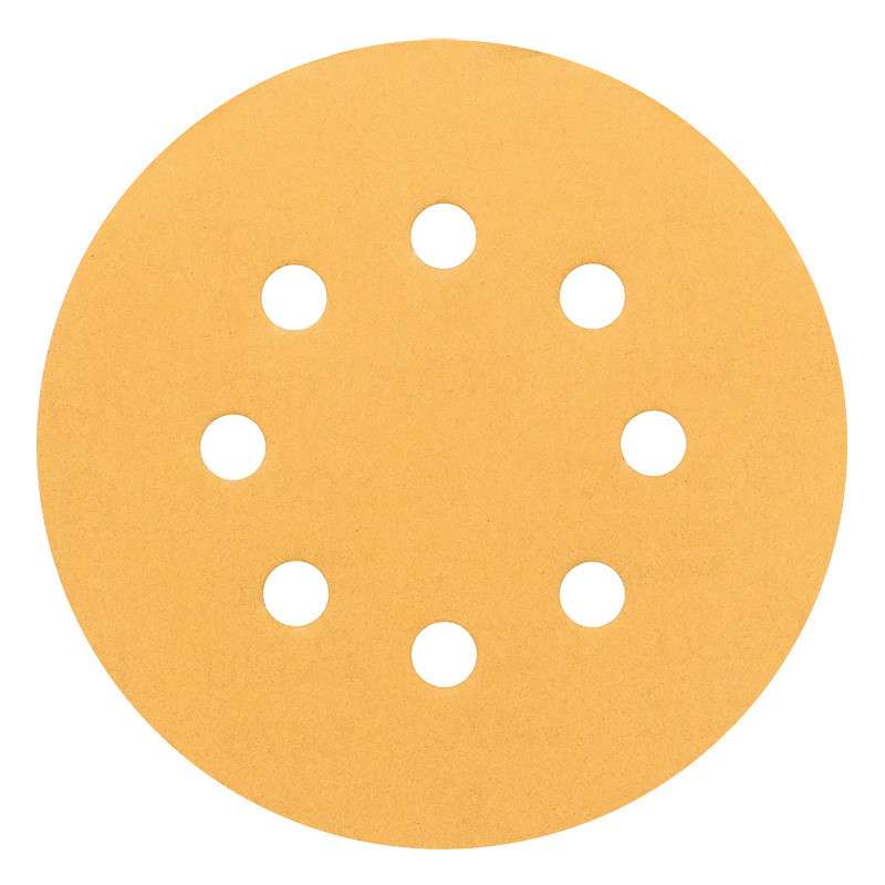 50 Disques Abrasifs Auto-Agrippants MioTools Fox G120 - Ø115mm, 8 Trous, Corindon - Pour Ponceuse Excentrique