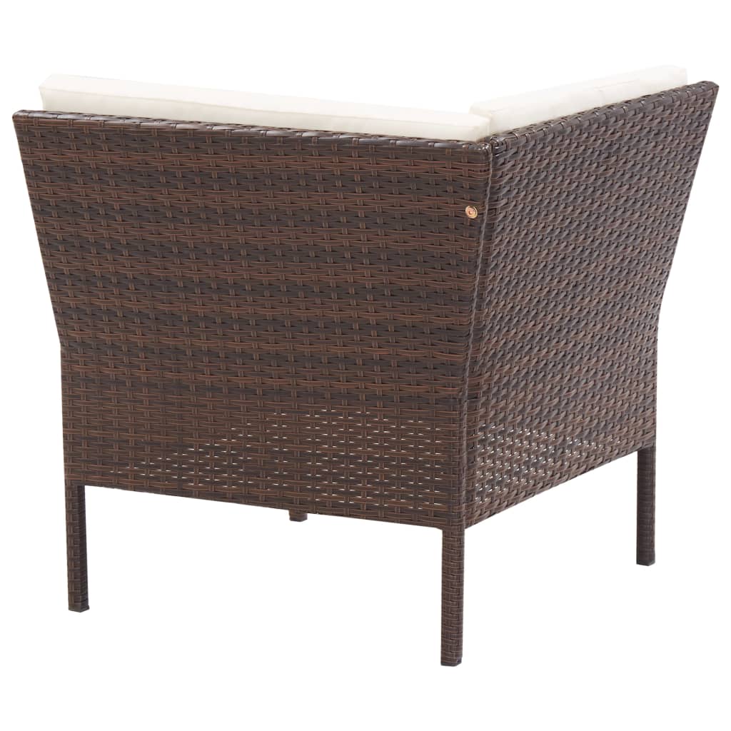 Maison Exclusive - Set Divani da Giardino 3 pz con Cuscini in Polyrattan Marrone - 6