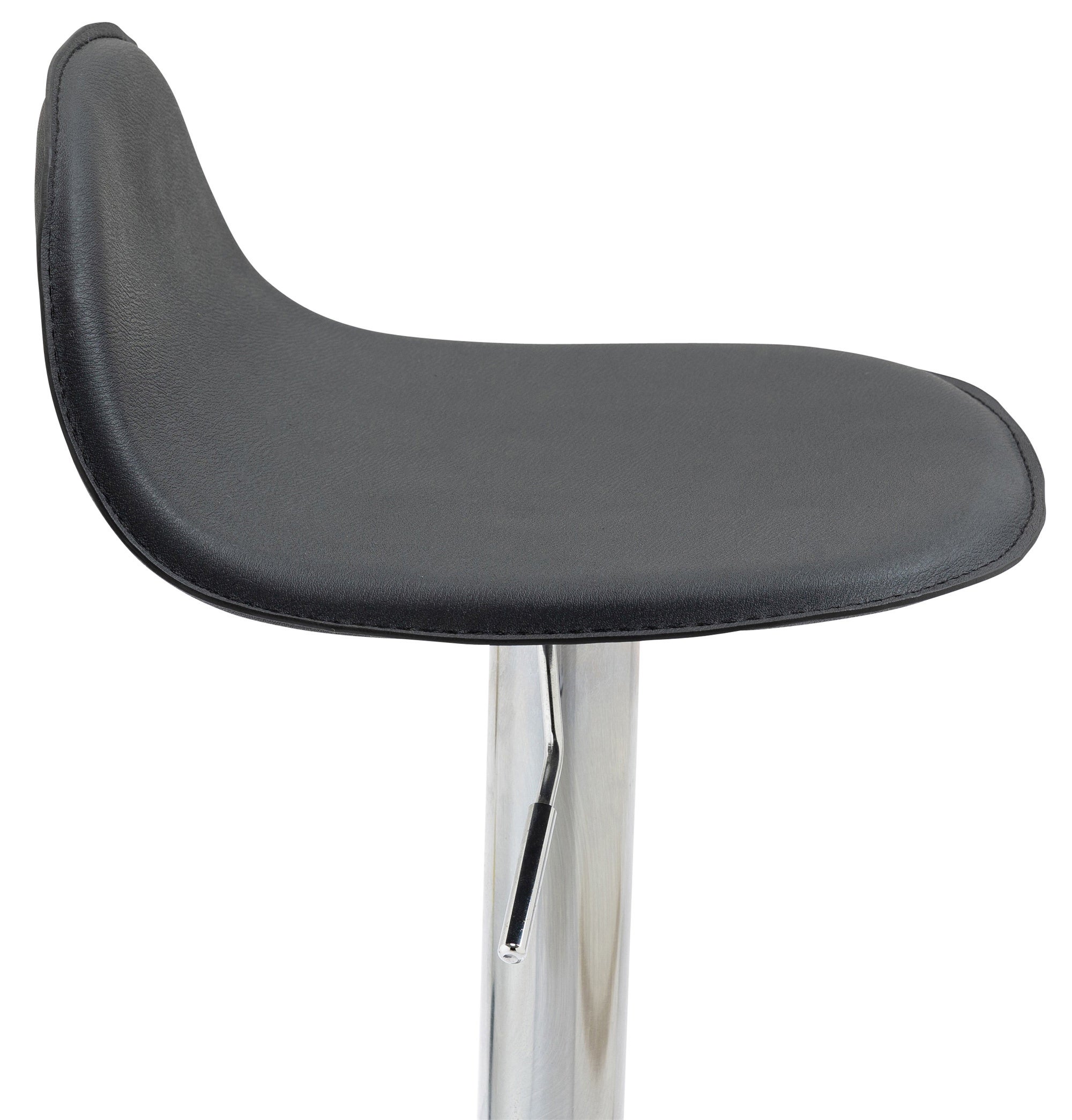 Lot De 2 Tabourets De Bar Lana V2 - Similicuir Noir Et Métal - Assise Pivotante Réglable