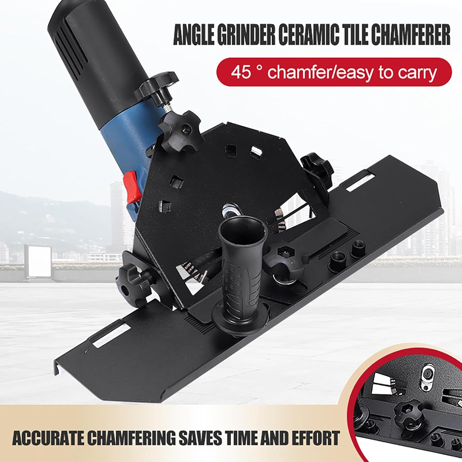 Curseur 45° coupe-carreaux, machine à chanfreiner de carrelage, coupe-carrelage à 45 ° pour meuleuse d'angle 115/125 mm, pour une coupe efficace - 3