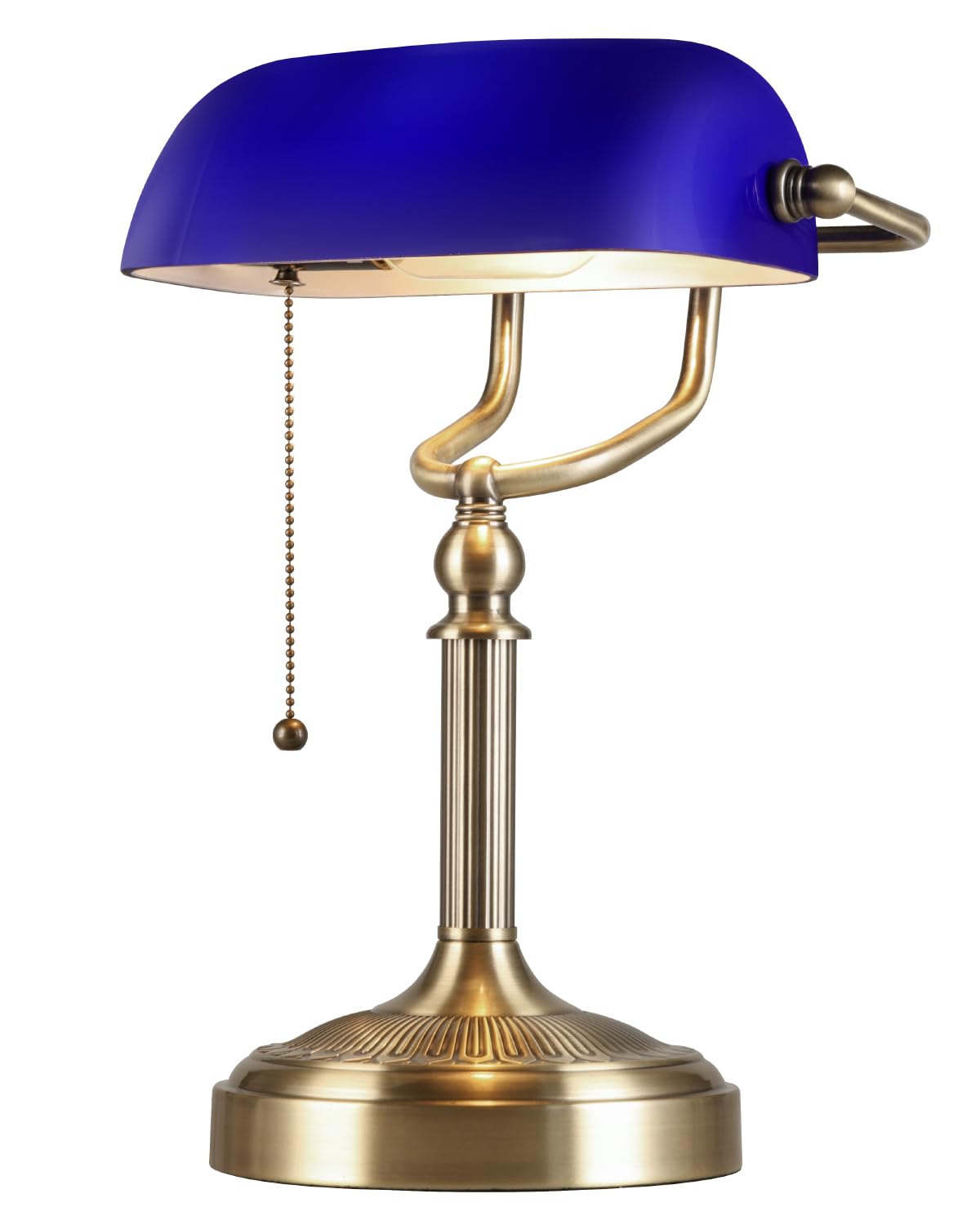Lampe de bureau en verre bleu avec interrupteur à chaîne,luminaire pour — free download