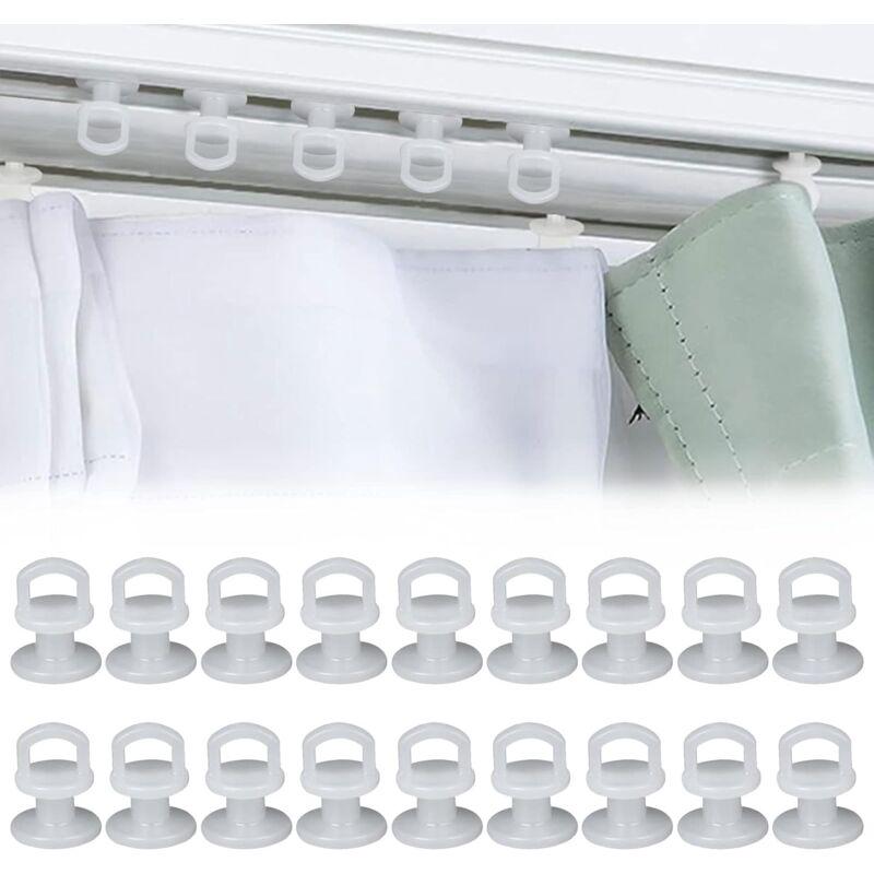 Zimoer 50 Pezzi Ganci per Tende, Clip per Tende con Ruote, Rotoli per Tende per Binario, Ganci per Tende in Metallo, Tende Scorrevoli Ganci per Tendaggi, Tenda da Doccia