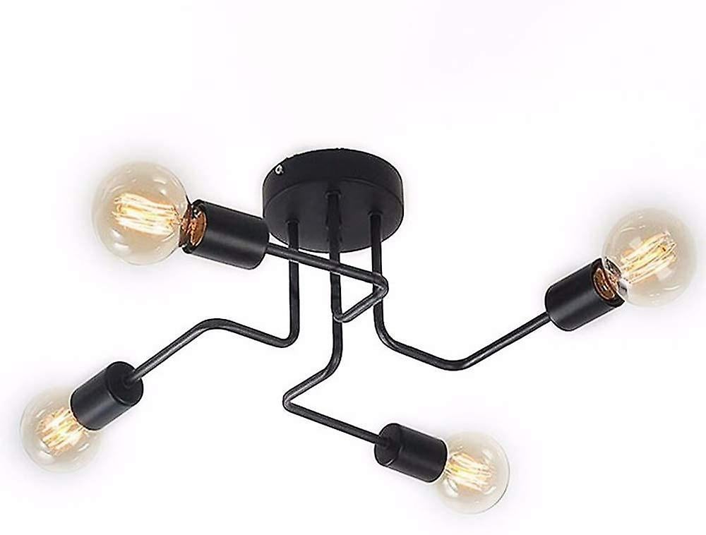 Plafonnier Vintage E27 pour chambre à coucher, salon, cuisine, noir