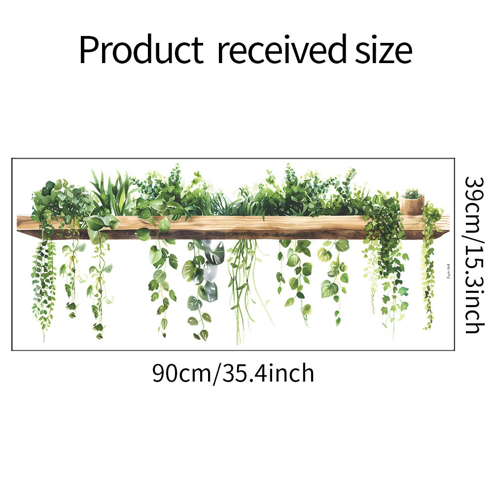 Stickers Muraux Plantes Vertes Autocollant Mural Suspension Adhésif Art Decoration Murale Sticker Mural pour Cuisine Salon Chambre Salle de Bain - 4