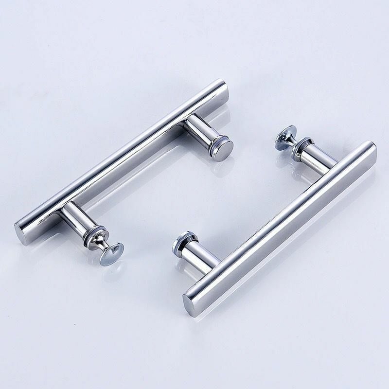 Lot De 57 Poignées De Meuble Chromées - 120 Mm - Gris Brillant - Occasion