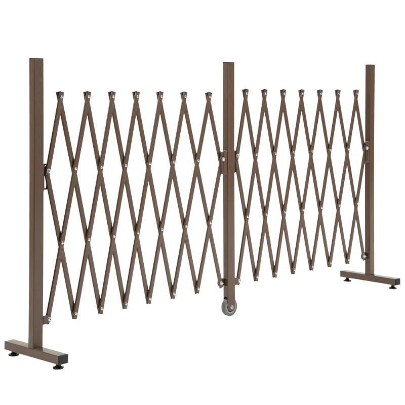 Scherengitter Absperrgitter Extensible 52-405 cm en Aluminium, Paravent, Terrasse, Jardin, Brun
