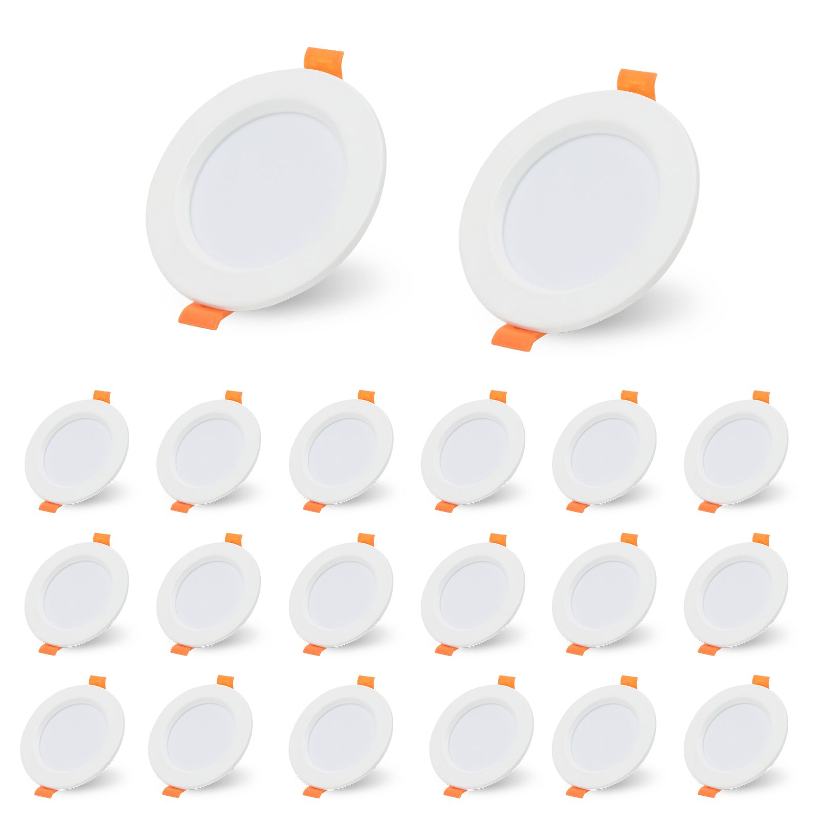 Lot de 20 spots encastrables LED pour salle de bain 5W blanc chaud 220V ...