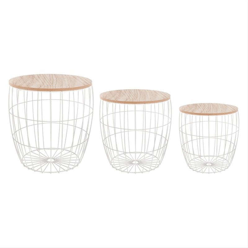 Table De Chevet Ovale Furinno Jaya - Ensemble De 2, Design Simple, Couleur Noyer, 48x49x39 Cm, Bois Composite