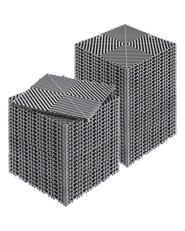 Tapis de drainage emboîtable,VEVOR 310x310 mm,50 pcs,coussin de sol PP antidérapant gris,dalles modulaires pour garage,jardin,cuisine