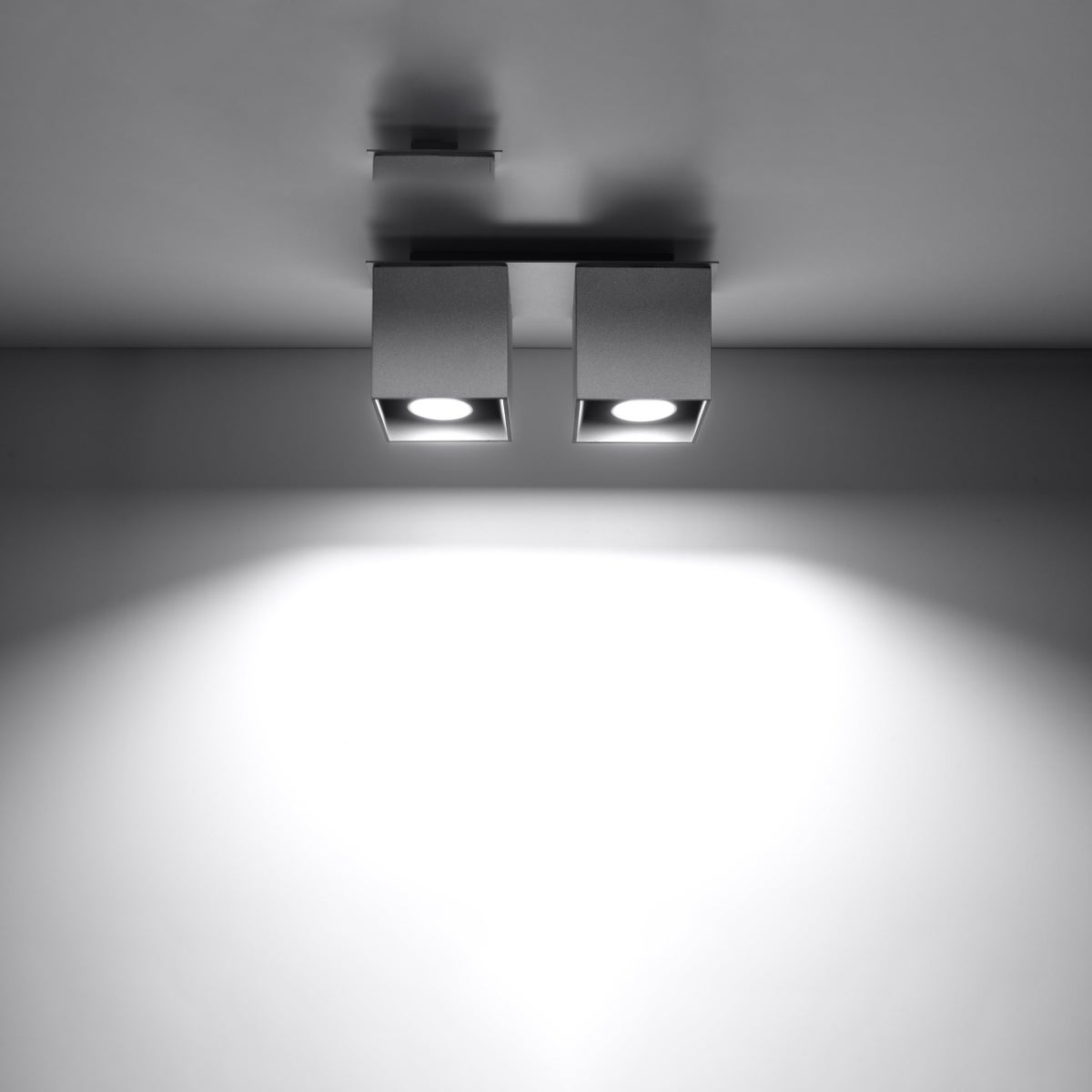 Plafon QUADX 2 szary LED 3000K - 26x11x12cm Sollux