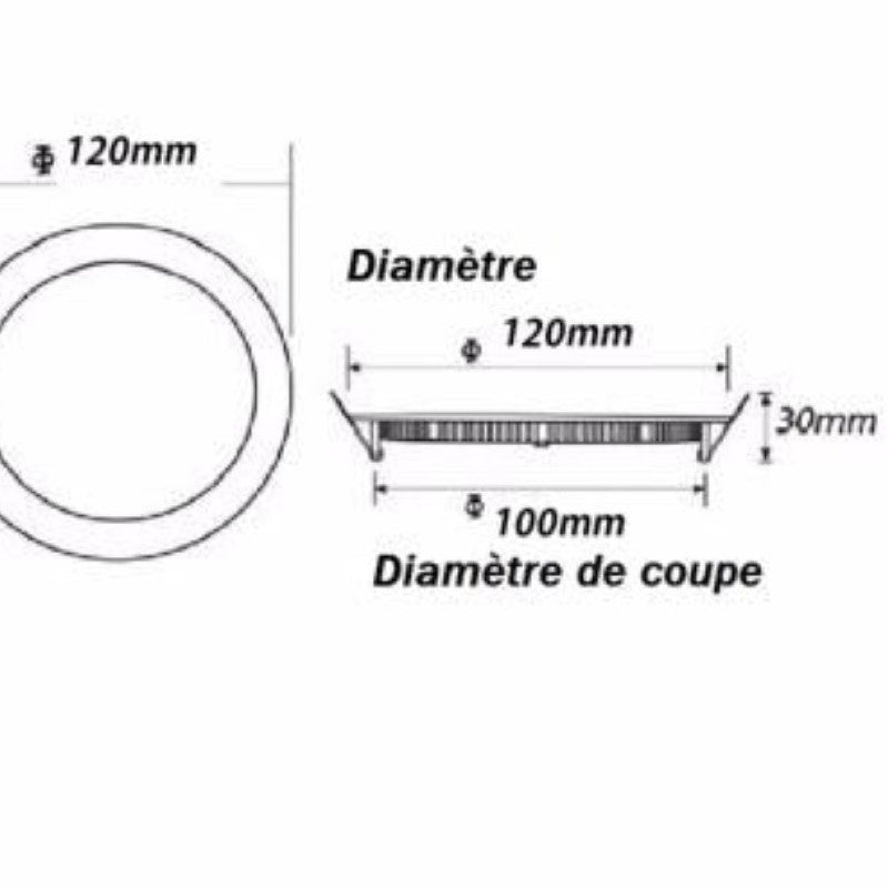 Spot LED Extra Plat Rond ALU 6W - Lot de 5 - Blanc Neutre 4000K - 5500K - SILAMP - 4
