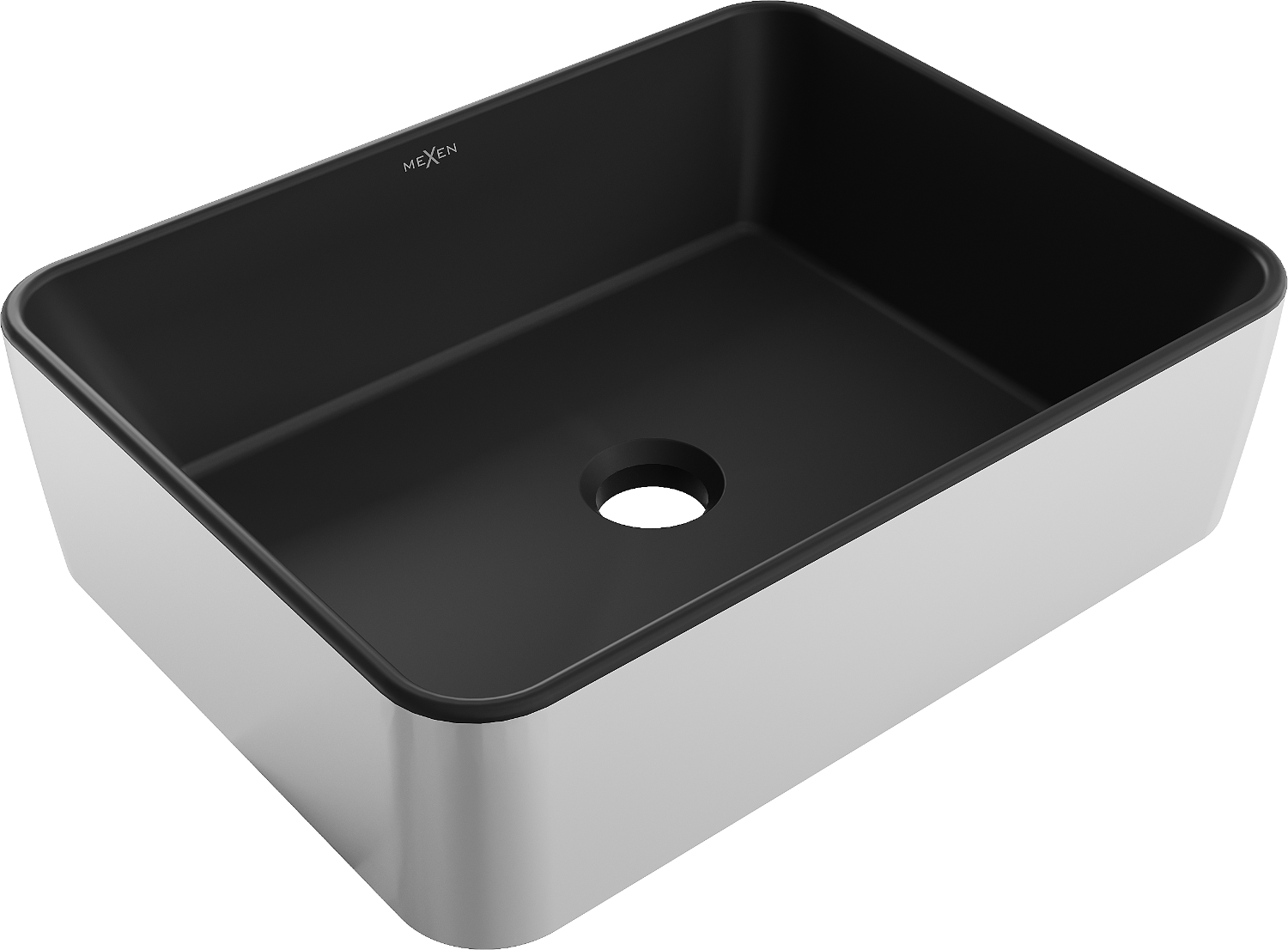 Mexen Catia umywalka nablatowa 48 x 37 cm, czarna mat/srebrna - 21314874