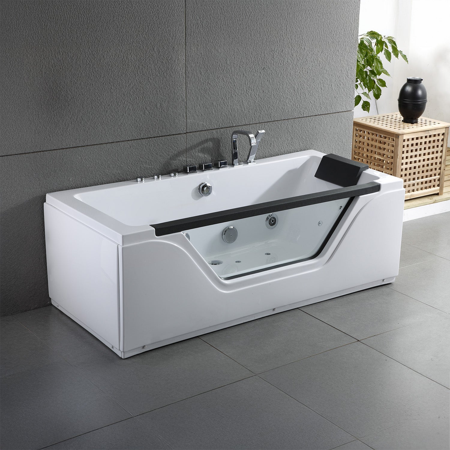 Bañera hidromasaje tahiti jets (blanco y negro) l170 x l78 x h60 cm, by spalina
