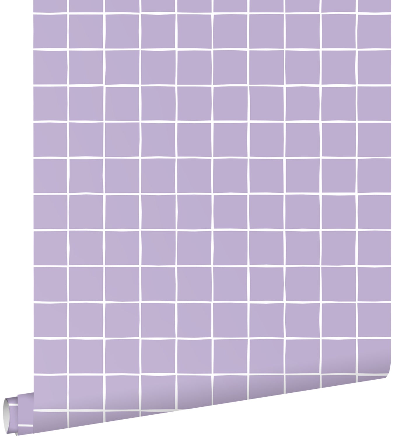 Tapeta motyw kratki liliowo fioletowym - 50 x 900 cm - ESTAHOME