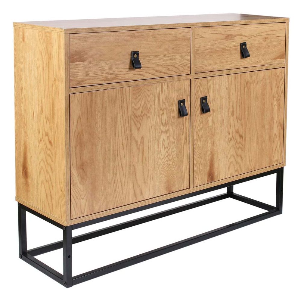 Buffet - Home Deco Factory - Abbott - Bois Et Métal - Marron Et Noir - 5