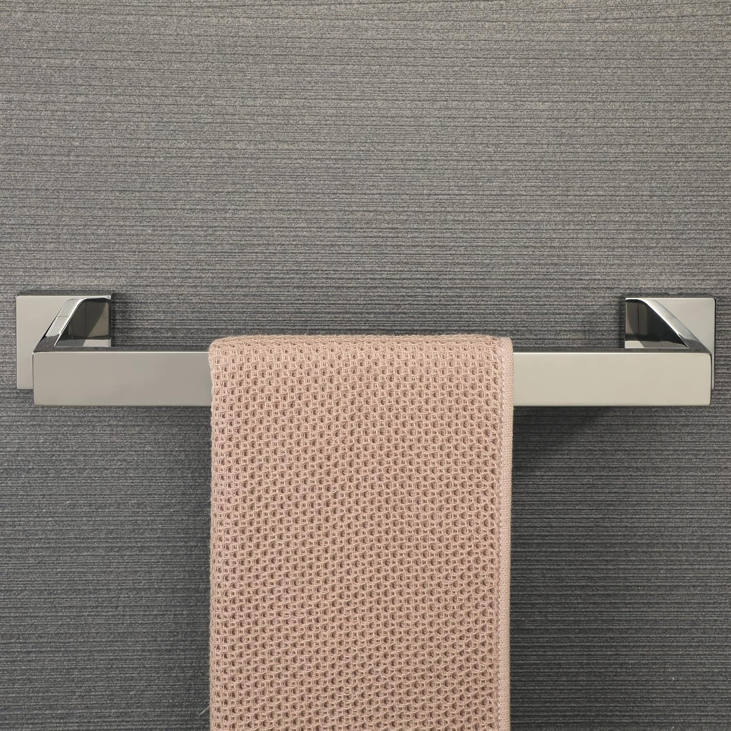 Porte-serviettes de salle de bain, porte-serviettes mural 40 cm, acier inoxydable 304, argent - 5