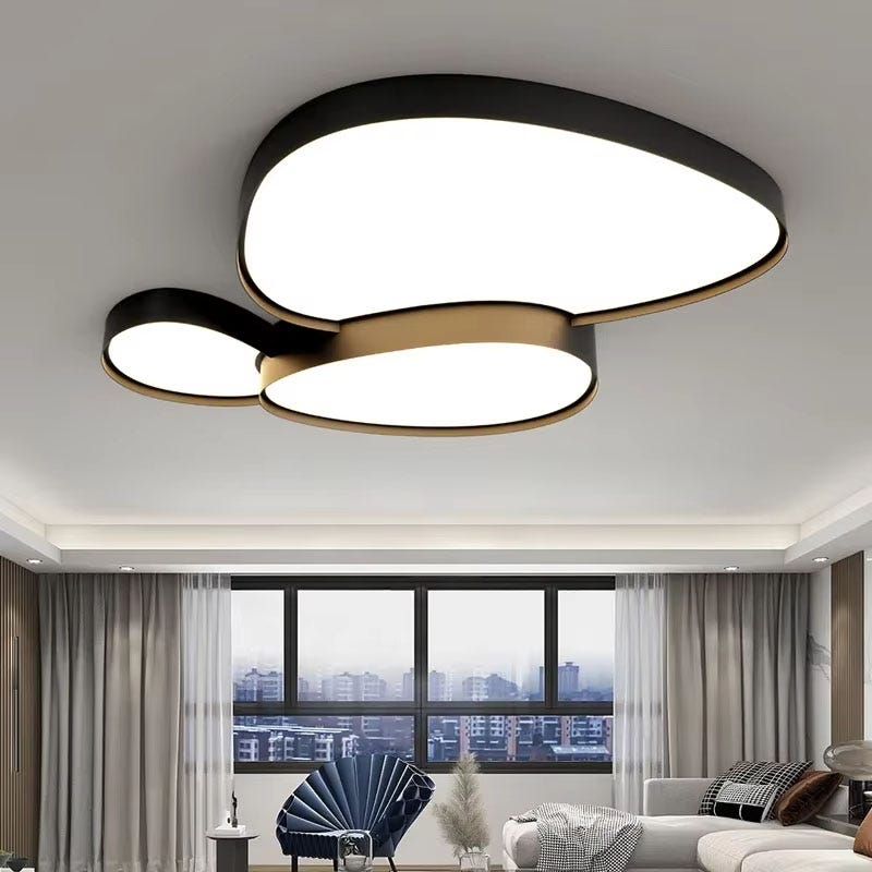 Plafonnier LED, métal, noir, blanc, CCT, variateur, 50 cm x 50 cm Plafonnier LED, métal, noir, blanc, CCT, variateur, 50 cm x 50 cm