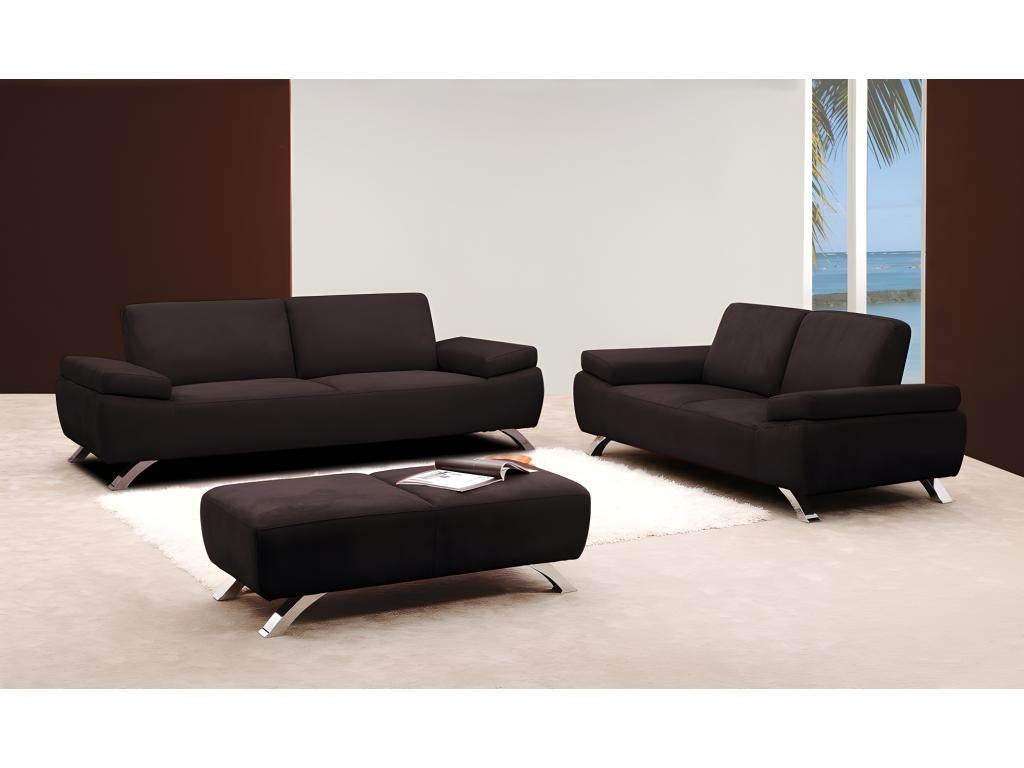 Canapé Cuir Beliani 5 Places Marron Avec Relaxation - 3 Places + 2 Places