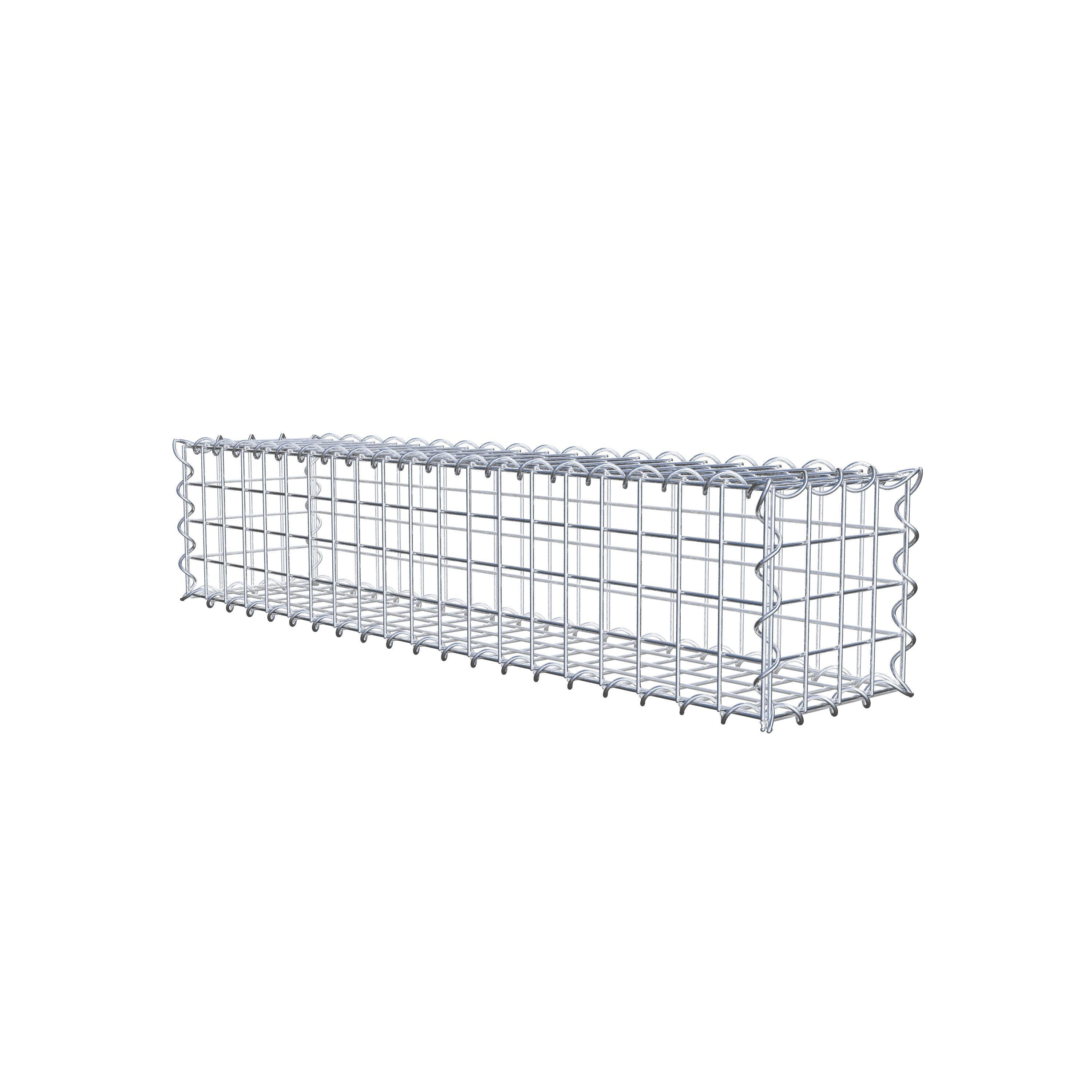 Gavión de acero galvanizado 100x20x20cm (LxAxP), malla 5 x 5cm, Espiral, jaula metálica para muro o jardín - 2