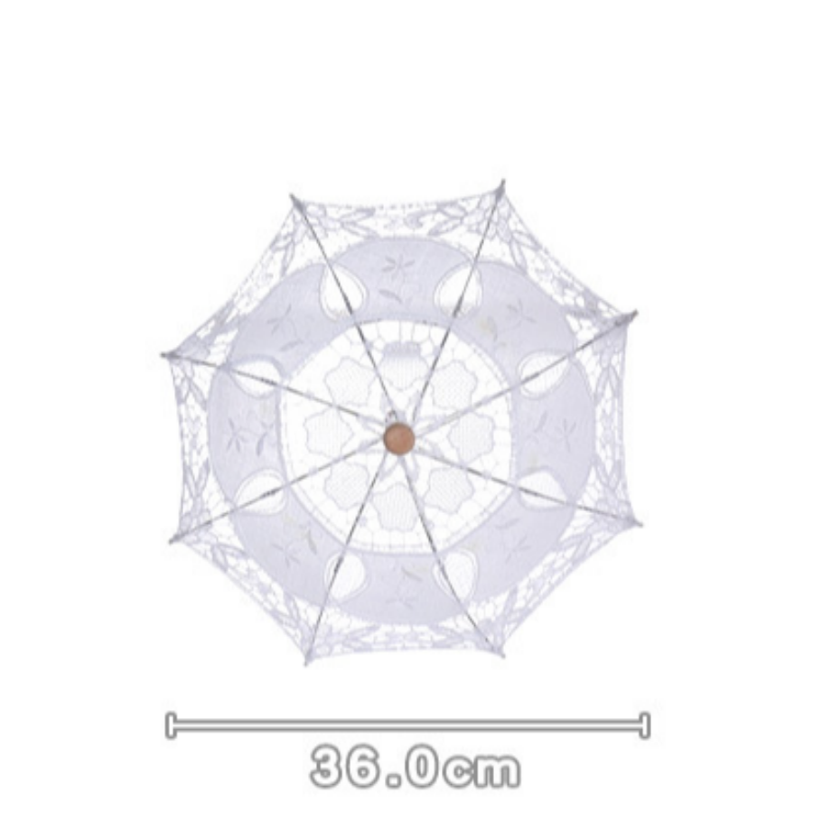 Ombrelle de mariage en dentelle, mini parasol pour mariée. Accessoire idéal pour fête, danse et séance photo.Blanc - 8