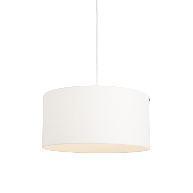 Nowoczesna lampa wisząca biała z białym kloszem 50 cm - Combi 1