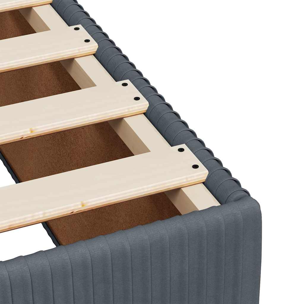 Cadre de lit sans matelas, velours, gris foncé, pour la chambre, 140 × 200 cm - 7