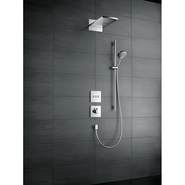 Set de douche 120 3jet EcoSmart 9 l/min avec barre Unica'S puro 90 cm et porte-savon chromé Hansgrohe Raindance Select S - 3