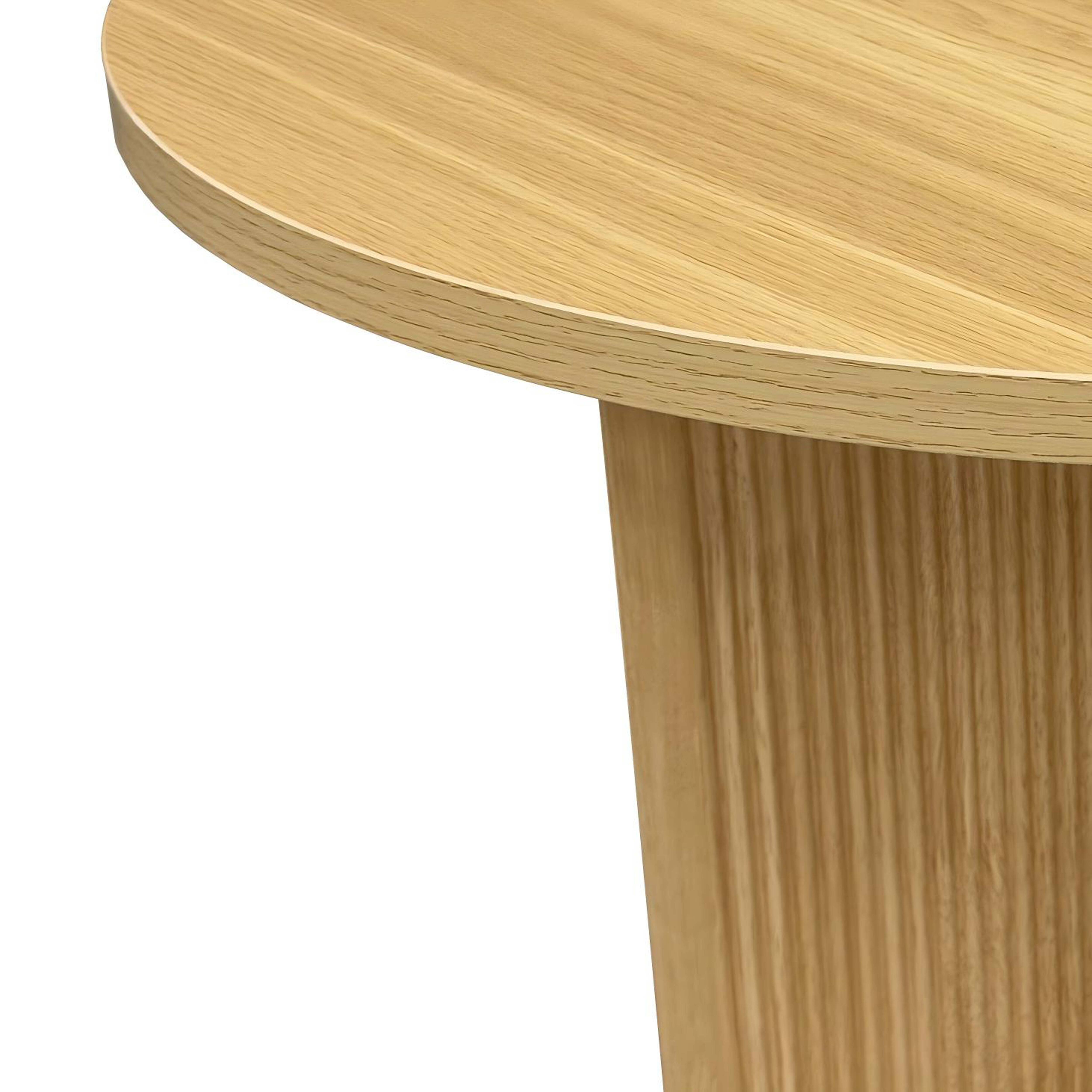 Table basse ronde 80 cm scandinave effet bois clair - 5