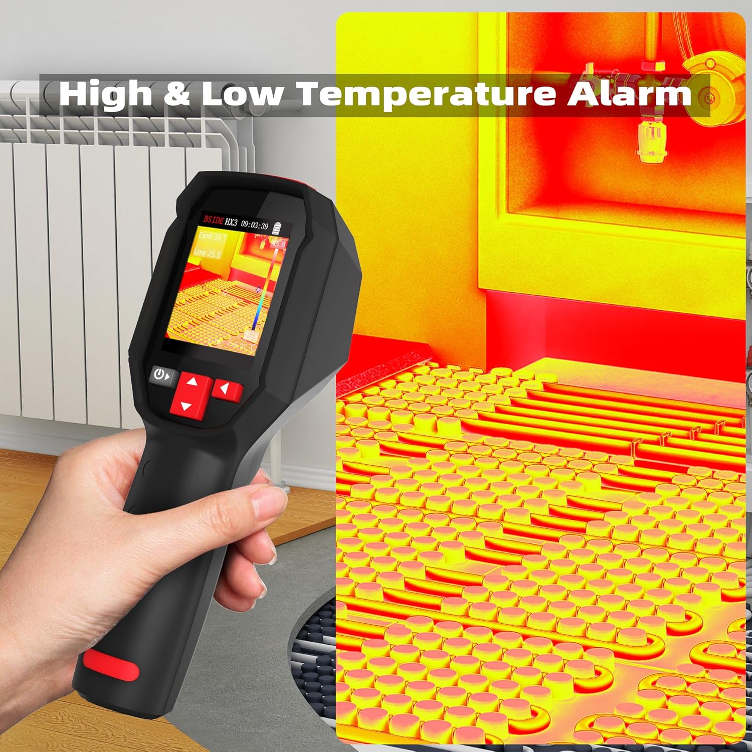 Caméra thermique haute résolution 240x240, 15 palettes de couleurs, plage de température -20~550°C (-4~1022°F), pour fuites d'eau, HVAC, él - 6