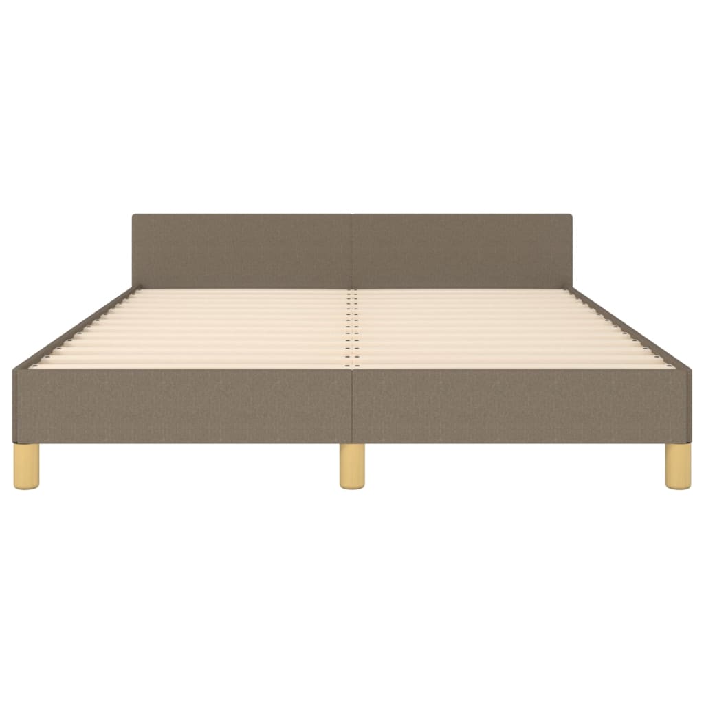 Cadre de lit sans matelas en tissu taupe pour la chambre, 140 × 200 cm - 6