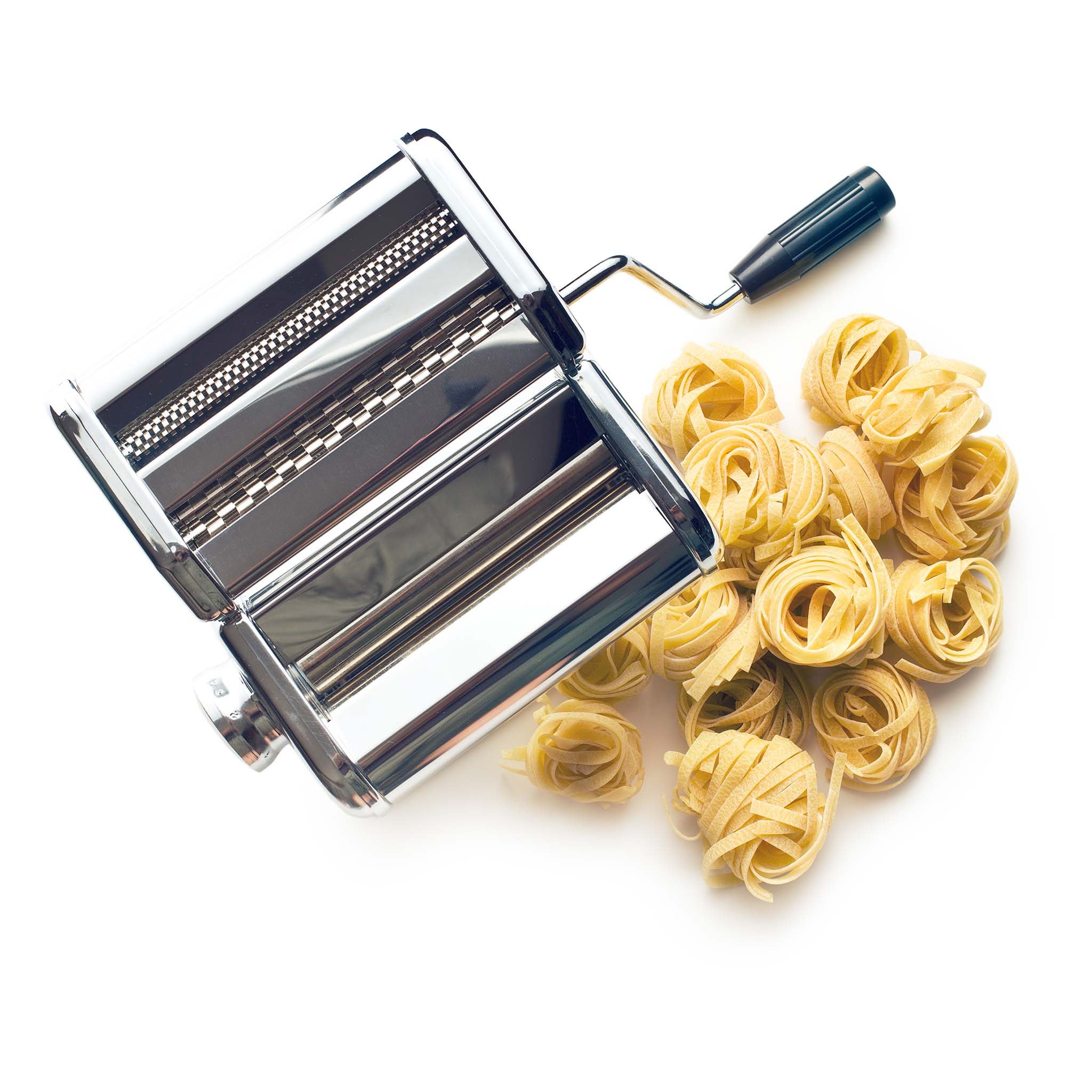 Toboli Máquina para hacer pasta manual acero inoxidable pasta fresca casera espesor ajustable 2–6 mm - 3