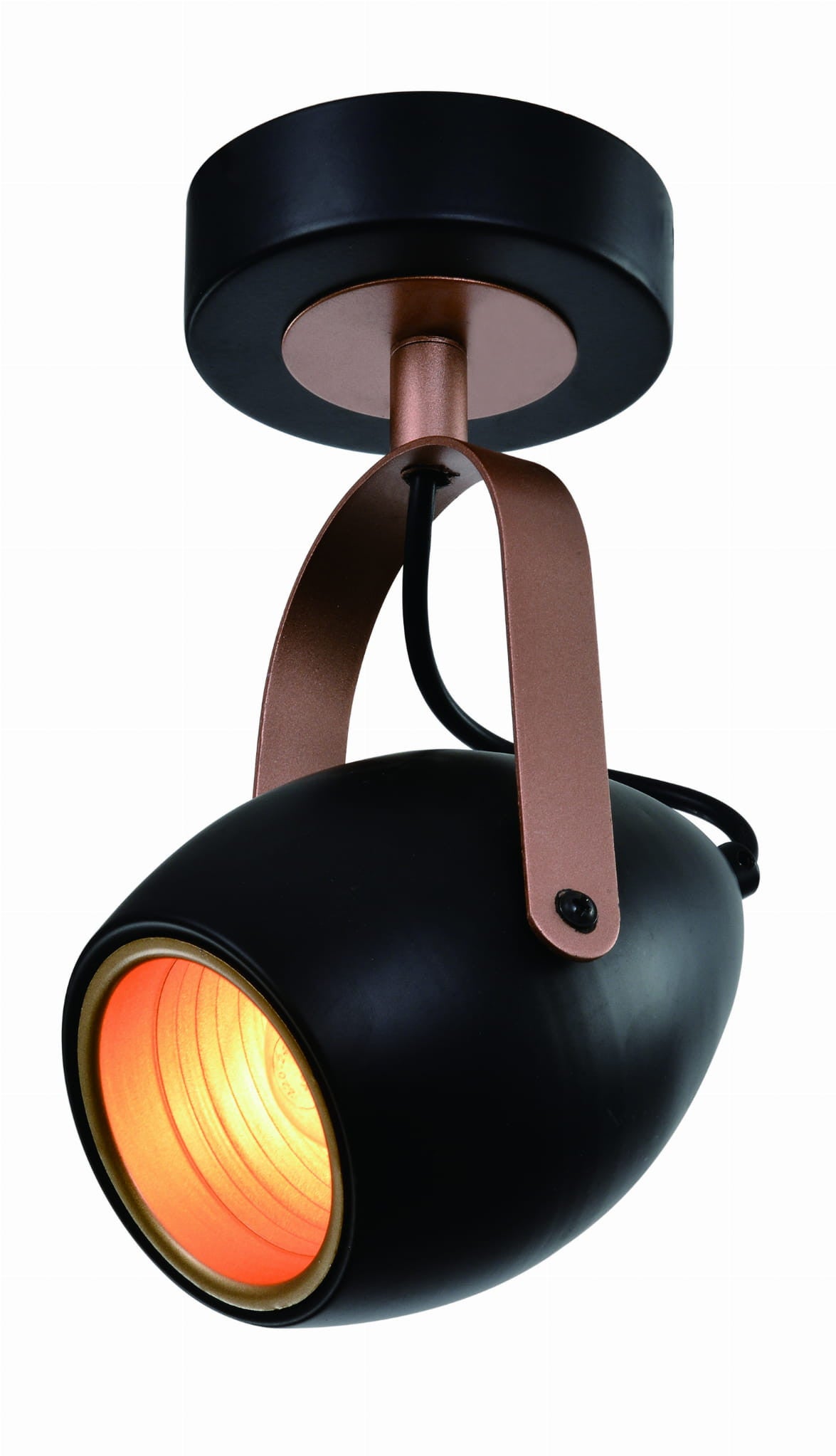 Kinkiet ścienny Anica czarny-miedź 1xE14x40W wym: 16 x 23 x 10 cm metal IP20 Candellux
