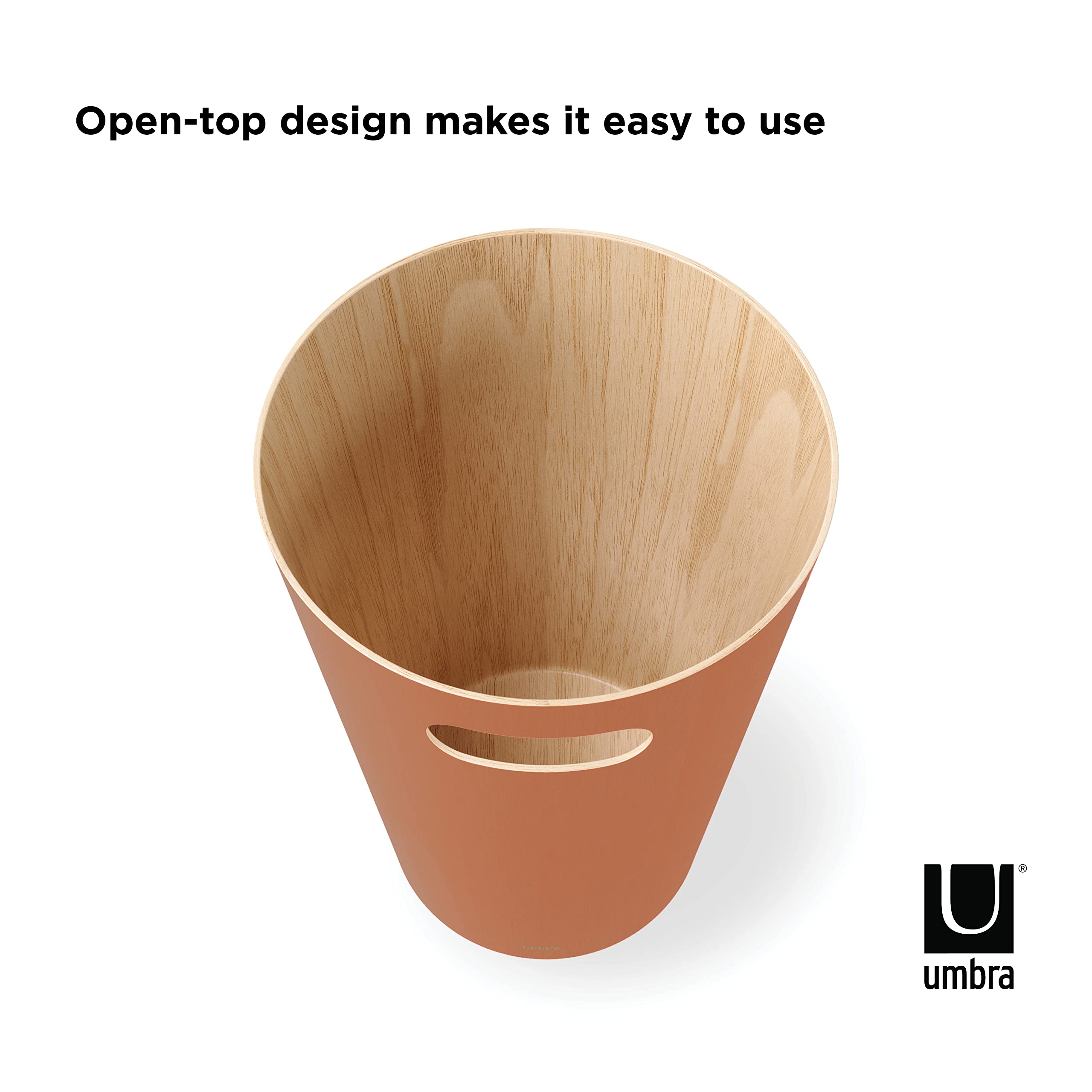 Umbra Woodrow Cestino della Spazzatura, Capacità 7.5 litri, Sierra, Faggio Europeo - 4