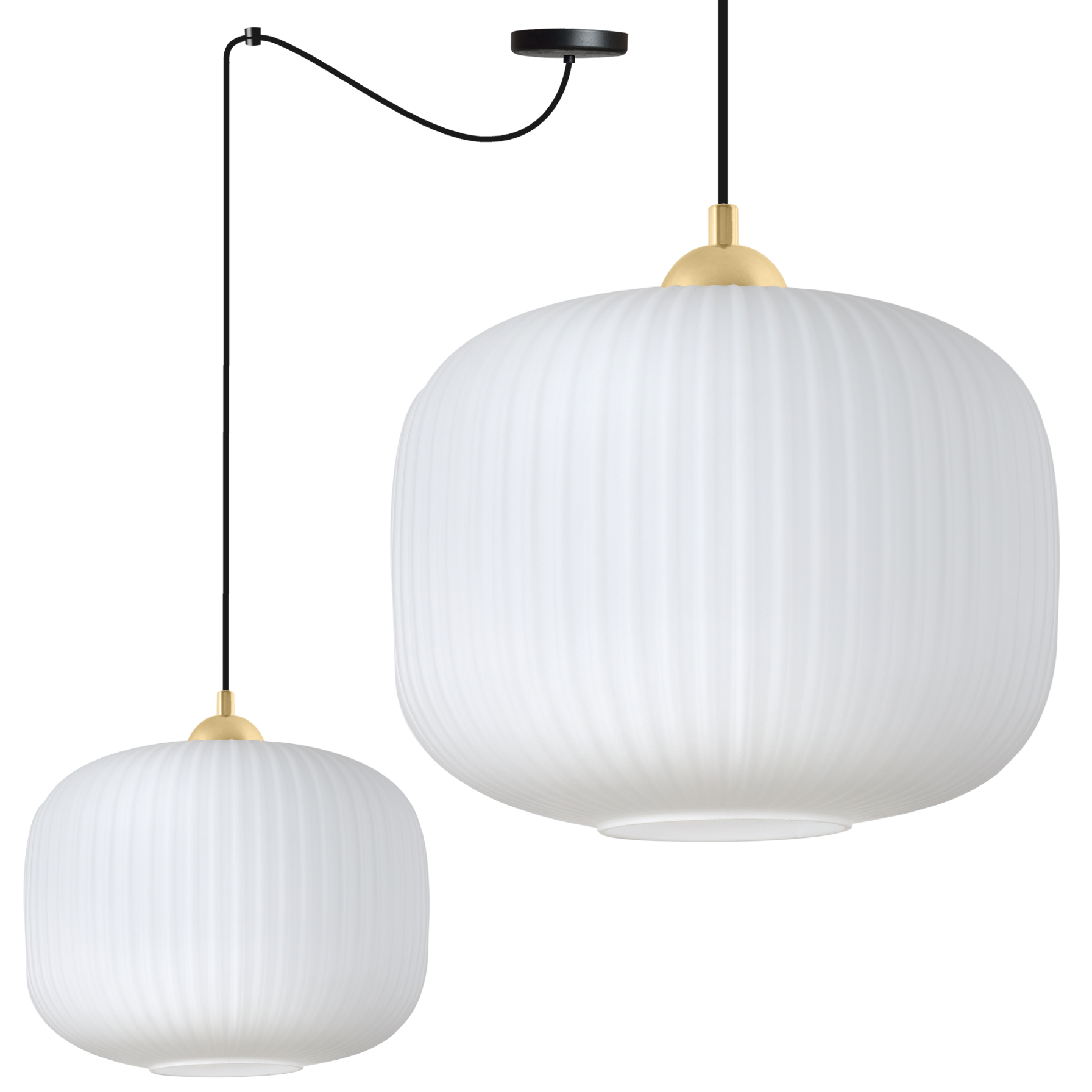 Lampa sufitowa wisząca Riffle Pająk loft 1xE27 klosz walec 25cm biały/złoty Light Home LH