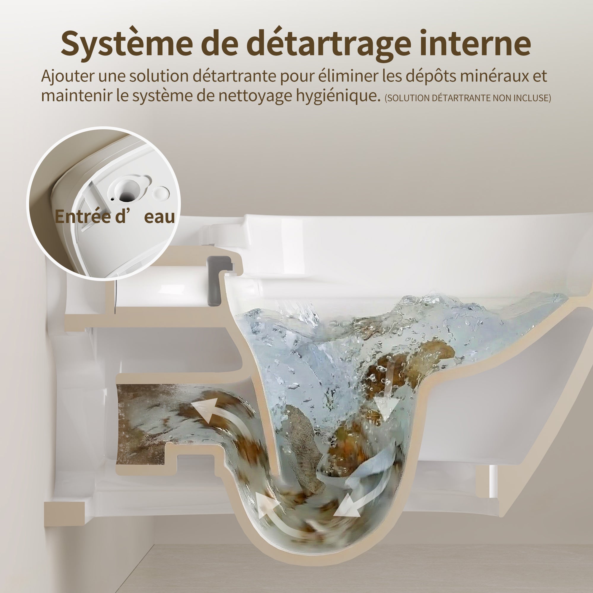 Toilette japonaise DeerValley : bidet, séche-mains, buse auto-nettoyante. WC suspendu en céramique, télécommande, hauteur confort - 7