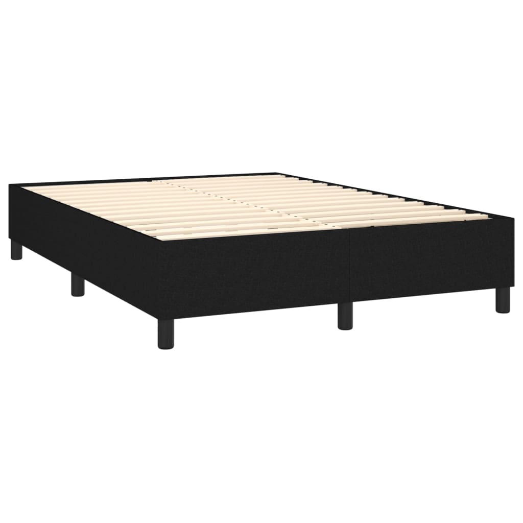 Maison Exclusive - Sommier à lattes de lit avec matelas Noir 140x200 cm Tissu - 4