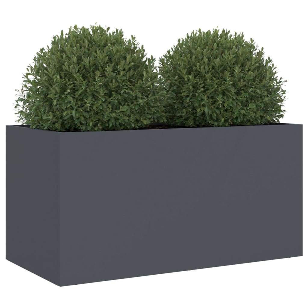 Jardinière, Pot de fleur，Bac à fleurs anthracite 62x30x29 cm acier laminé à froid CFW55275 - 4