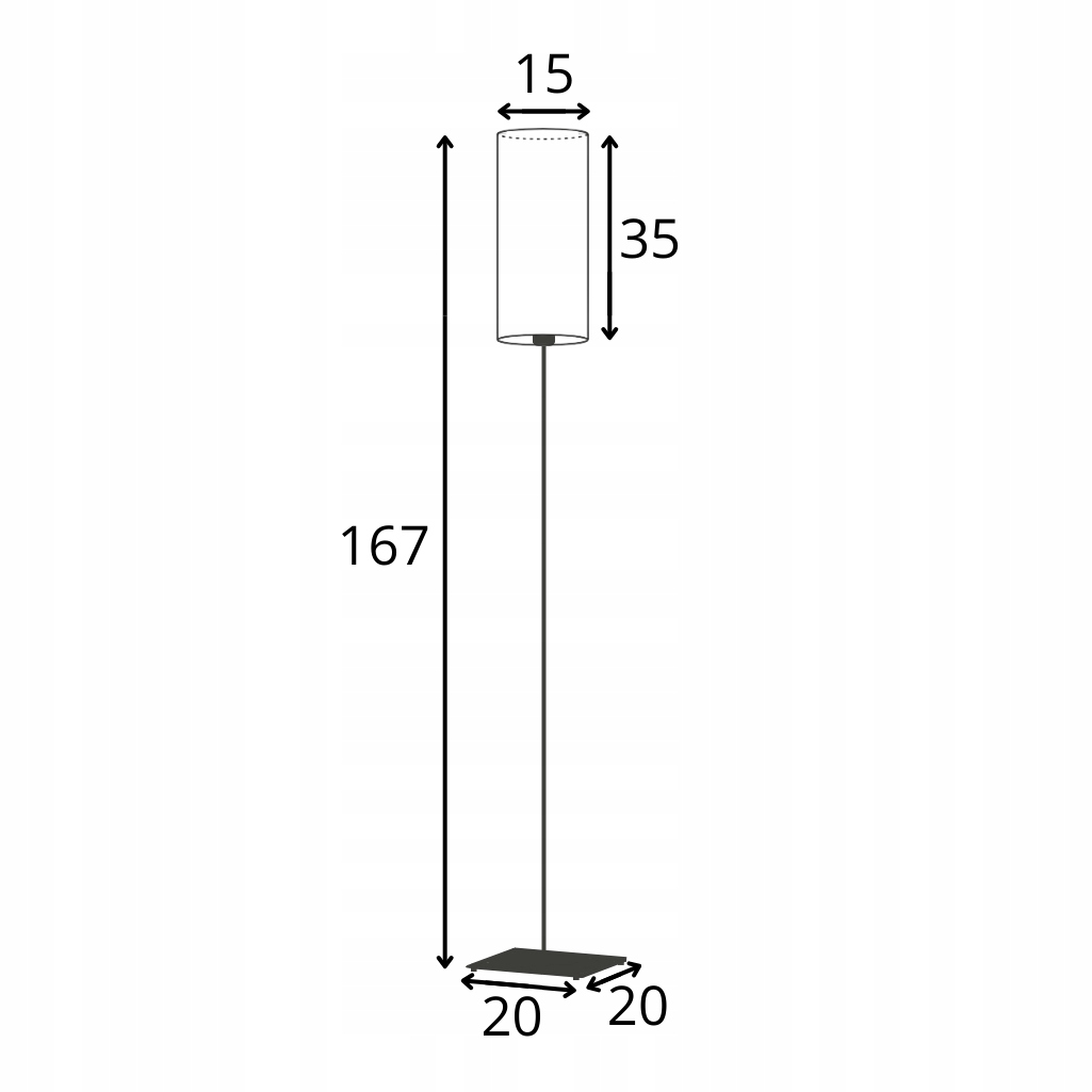 Lampa stojąca podłogowa z abażurem tuba BELL - 4