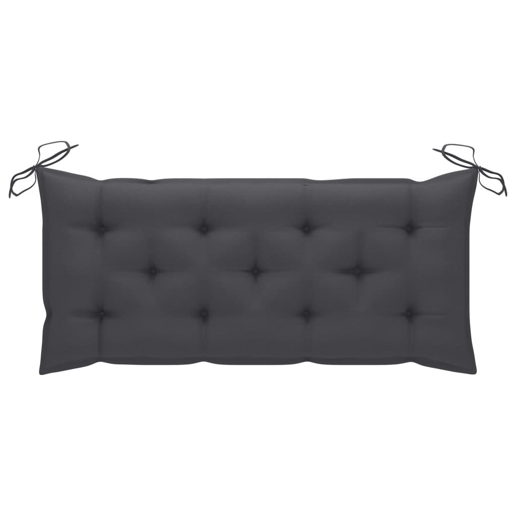 Banc de jardin empilable et coussin 128,5cm Bois de teck massif 21 - 8