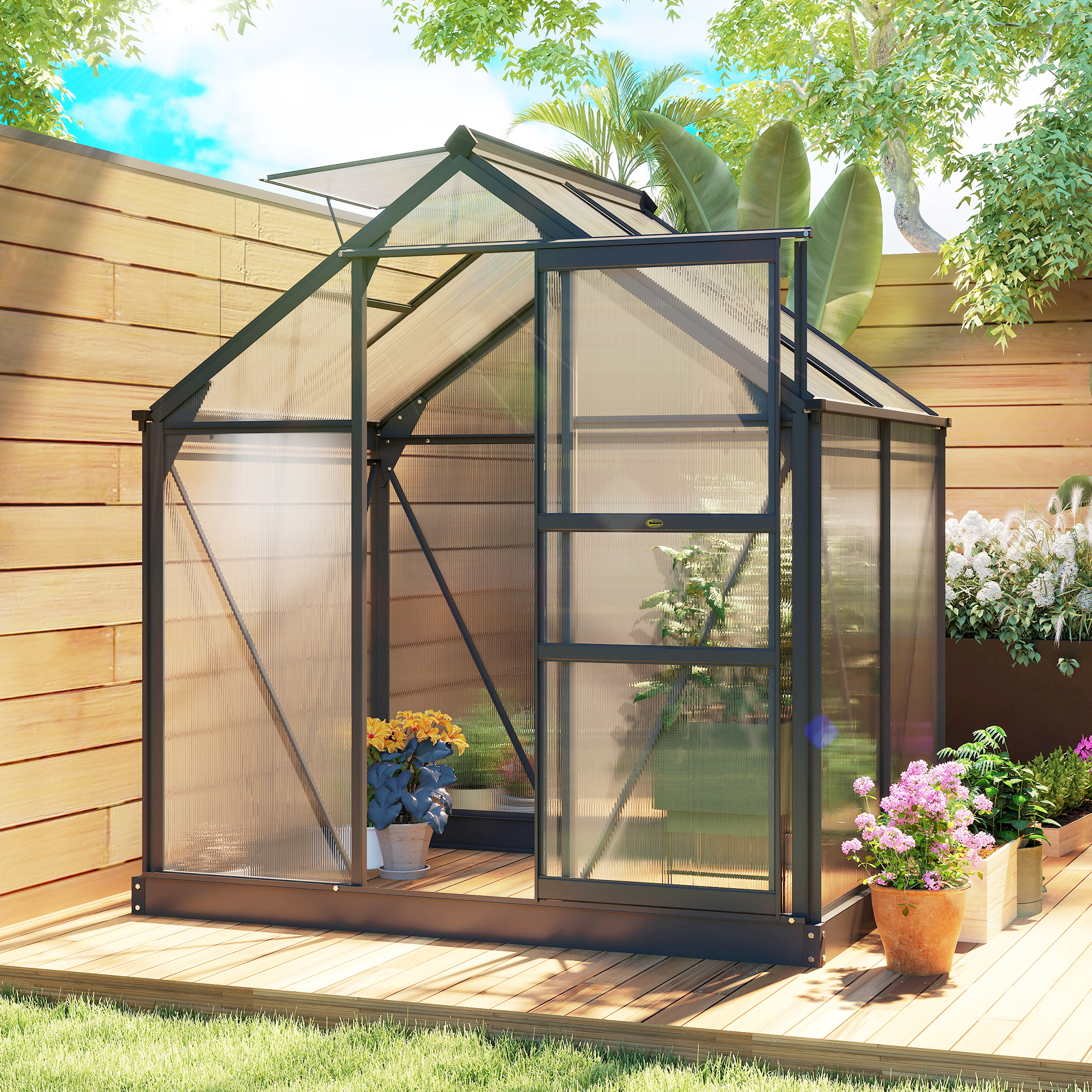 Serre de jardin polycarbonate Polycarbonate Outsunny - 2