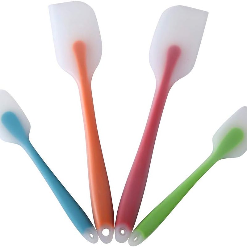 Zestaw 4 silikonowych szpatułek – Elastyczna, odporna na ciepło szpatułka (230°C) z rdzeniem ze stali nierdzewnej – Przybory kuchenne do kontaktu z ż